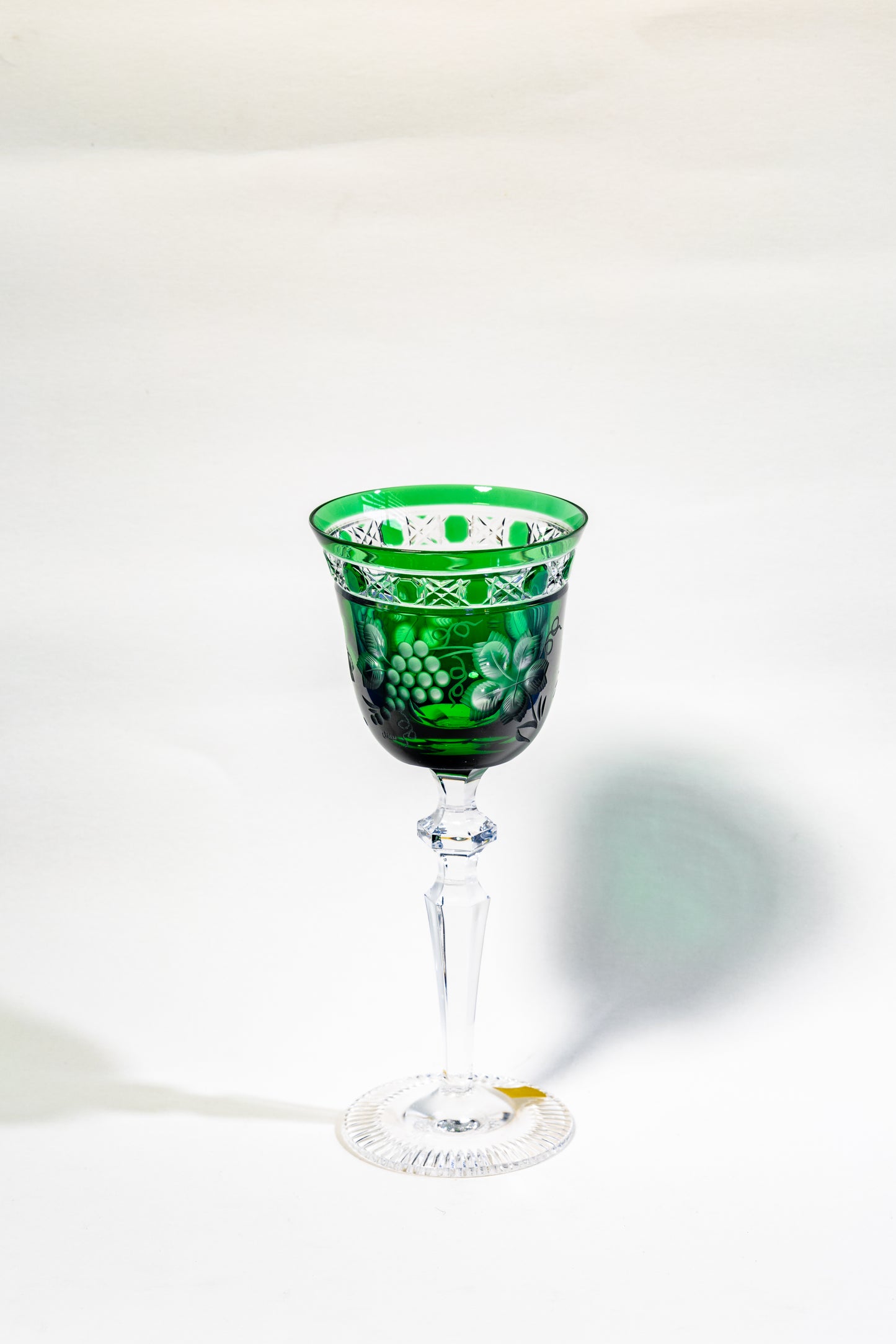 Meissen Green Cut Crystal Wine Goblet – Rare Handcrafted Elegance