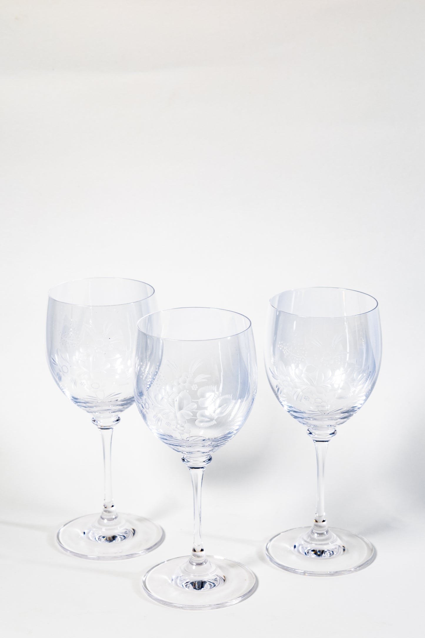 Meissen Translucent Cut Crystal Wine Goblet – Rose Motif Elegance