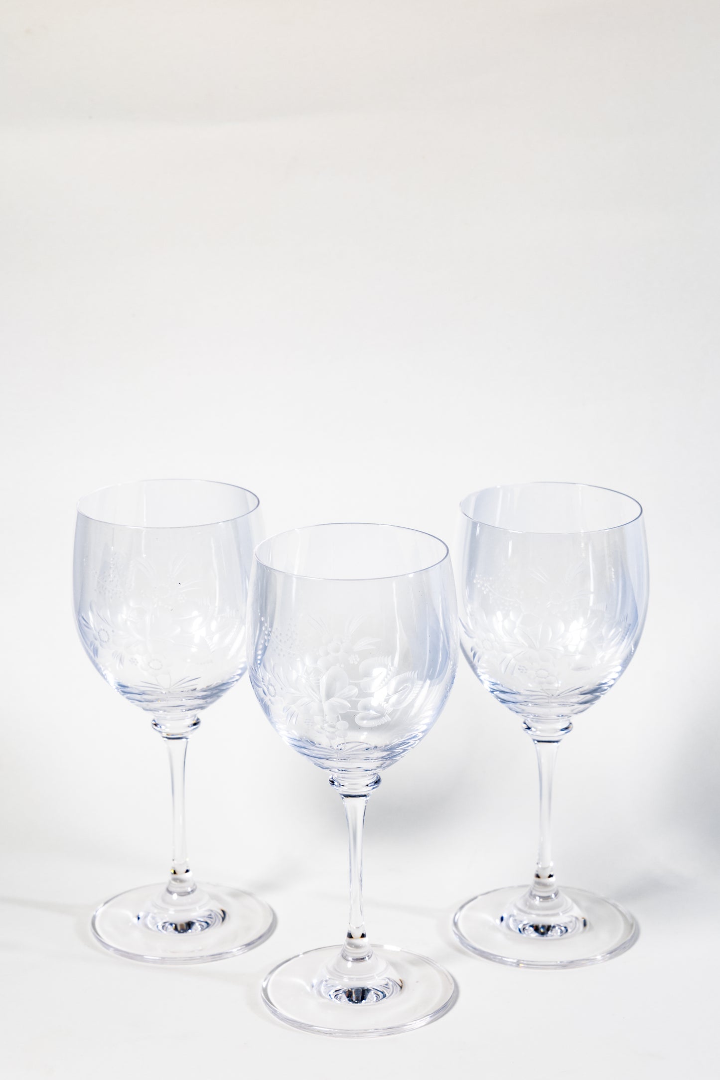 Meissen Translucent Cut Crystal Wine Goblet – Rose Motif Elegance