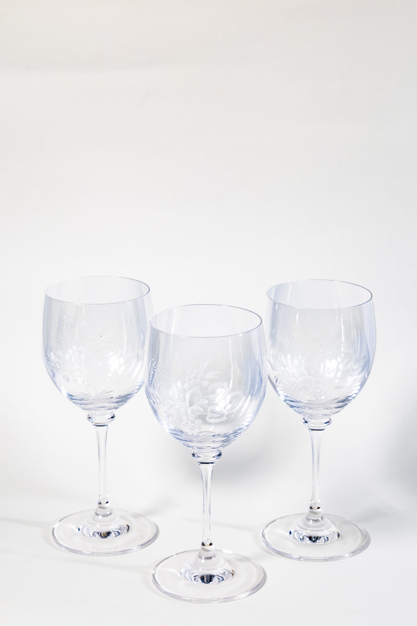 Meissen Translucent Cut Crystal Wine Goblet – Rose Motif Elegance