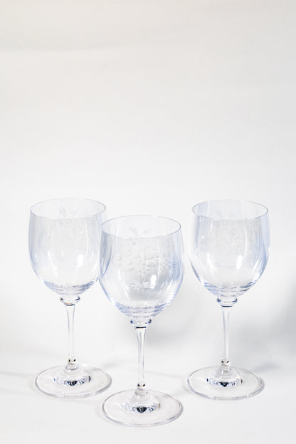 Meissen Translucent Cut Crystal Wine Goblet – Rose Motif Elegance