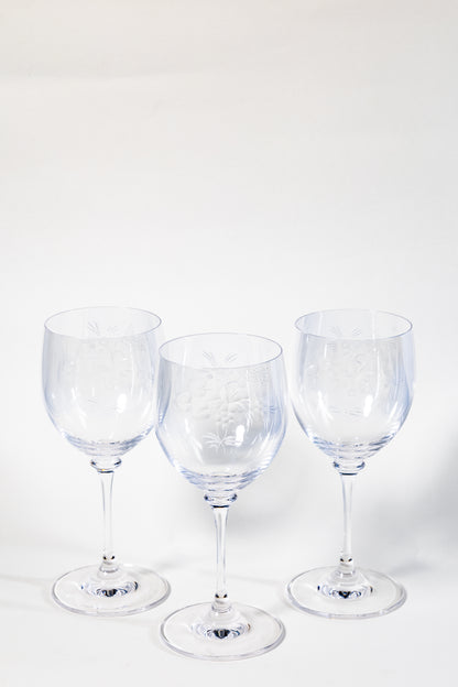 Meissen Translucent Cut Crystal Wine Goblet – Rose Motif Elegance