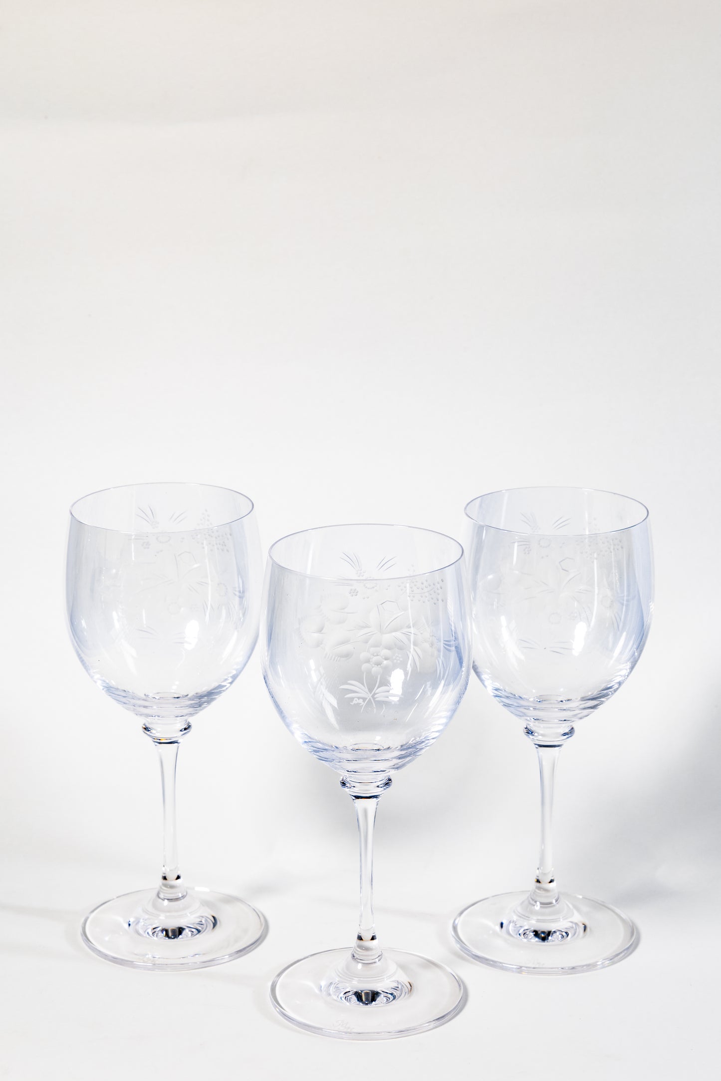 Meissen Translucent Cut Crystal Wine Goblet – Rose Motif Elegance