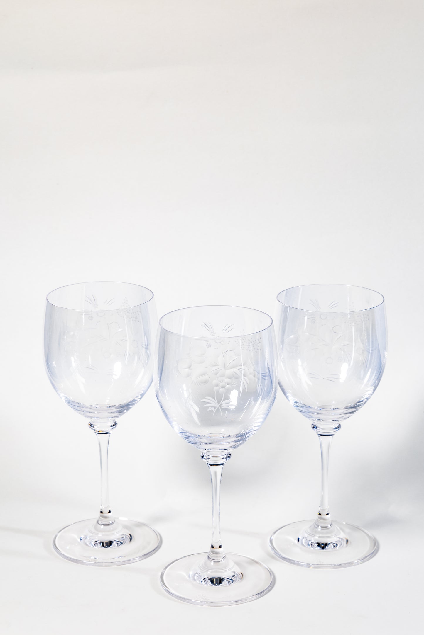 Meissen Translucent Cut Crystal Wine Goblet – Rose Motif Elegance