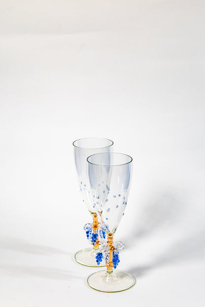 Lauscha Bimini Handblown Crystal Champagne Flutes