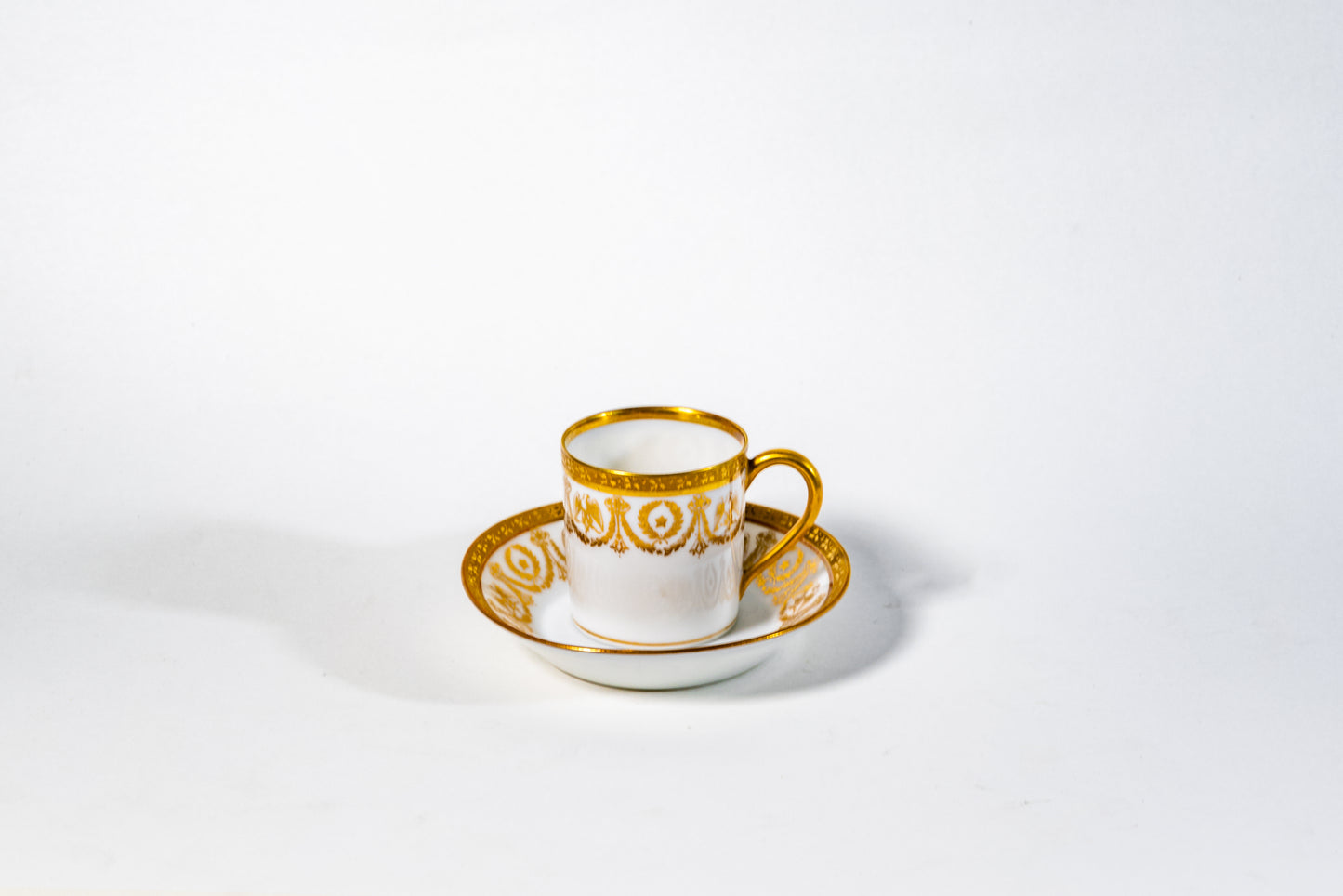 Limoges “Empire Garland” Mocha Cup and Saucer