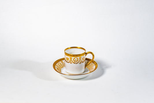 Limoges “Empire Garland” Mocha Cup and Saucer
