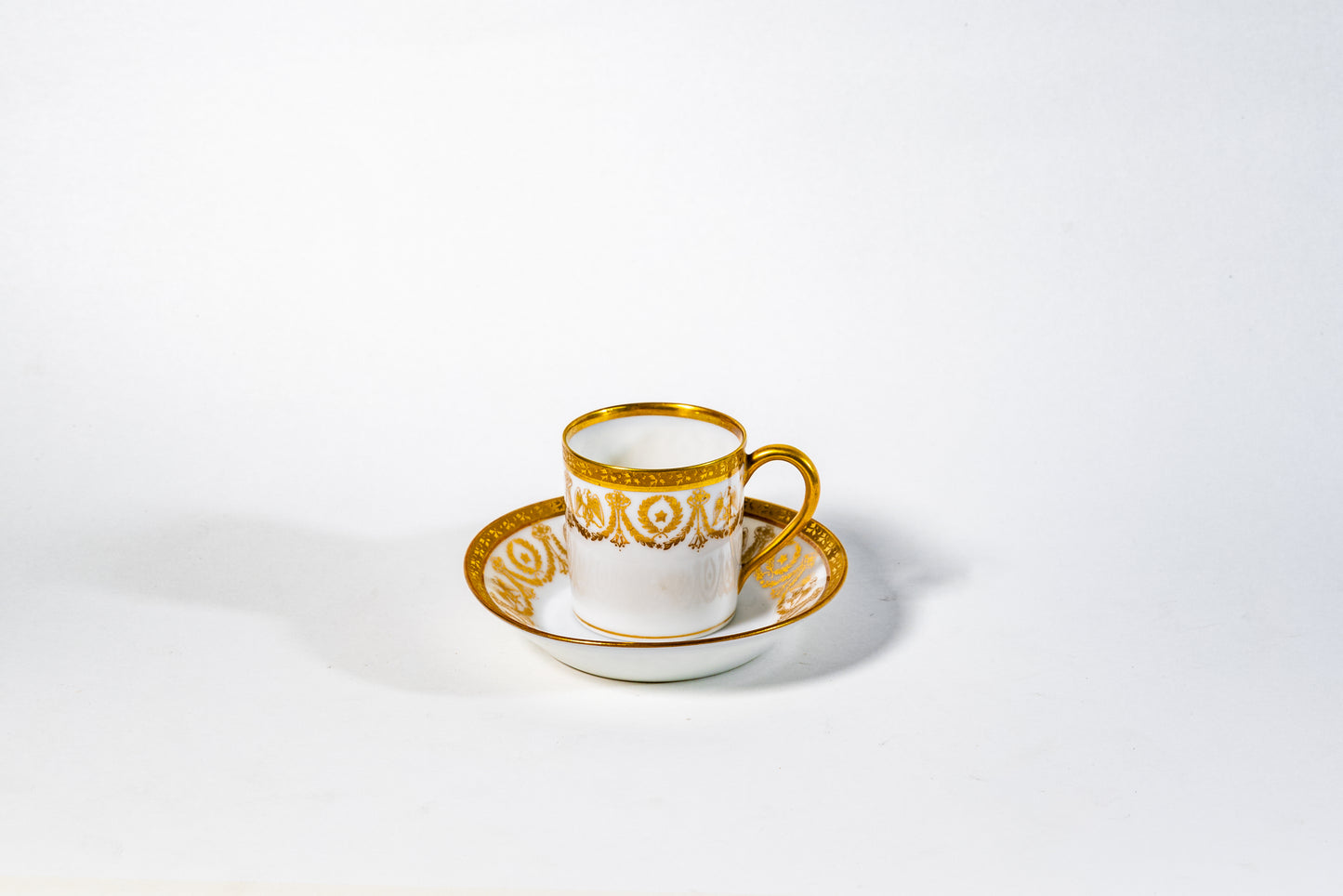 Limoges “Empire Garland” Mocha Cup and Saucer