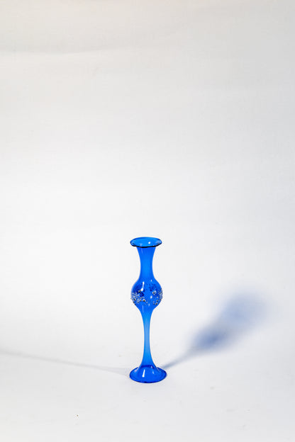 “Azure Echo” Hand-Blown Art Glass Bud Mini Vas