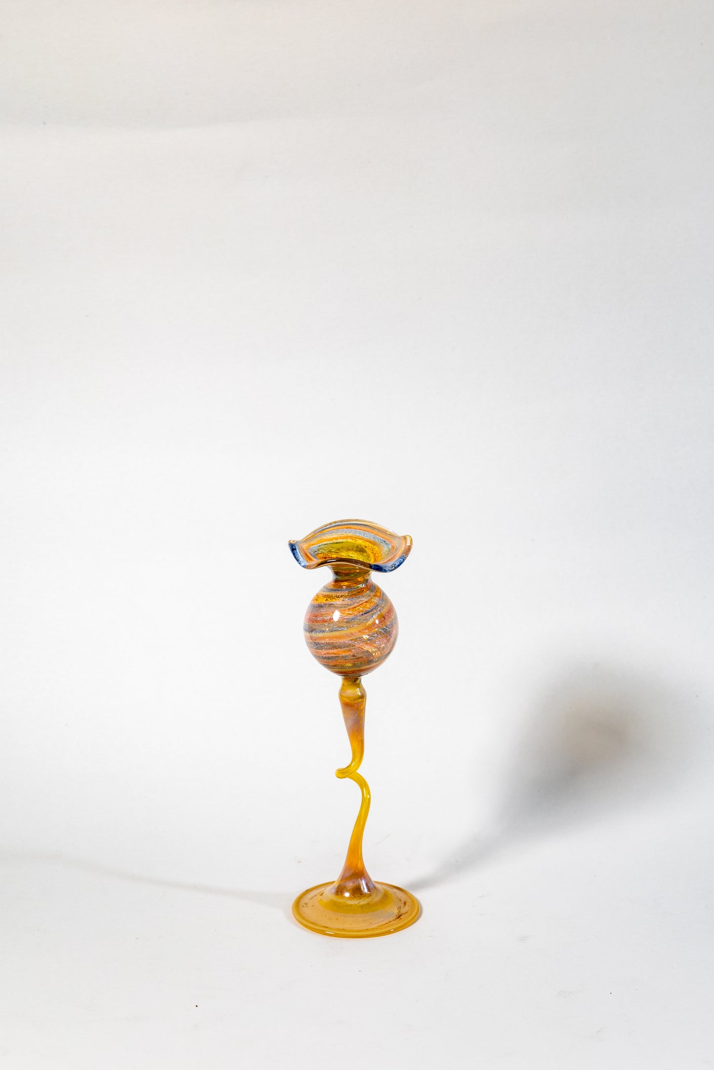 “Solar Bloom” Hand-Blown Murano Art Glass Vase