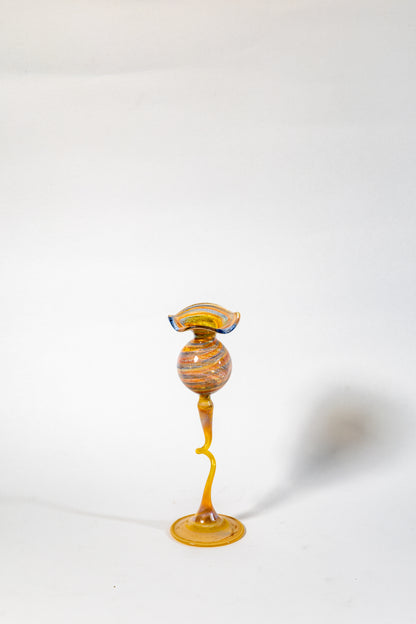 “Solar Bloom” Hand-Blown Murano Art Glass Vase