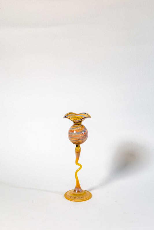 “Solar Bloom” Hand-Blown Murano Art Glass Vase