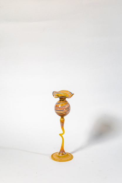“Solar Bloom” Hand-Blown Murano Art Glass Vase