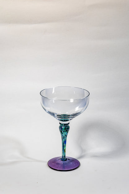 Murano Art Glass “Iridescent Stem Coupe”