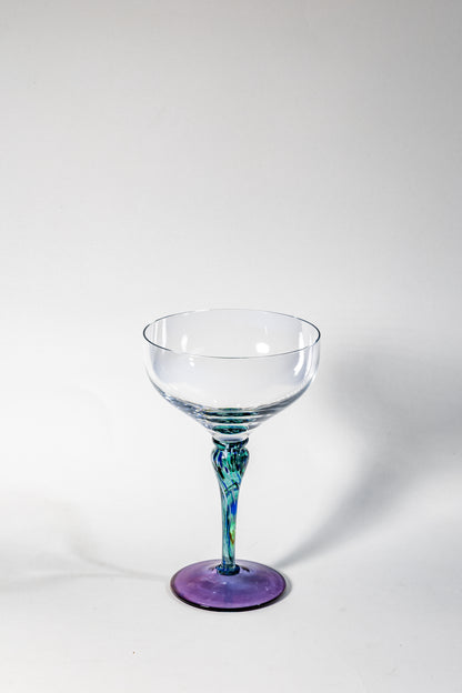 Murano Art Glass “Iridescent Stem Coupe”