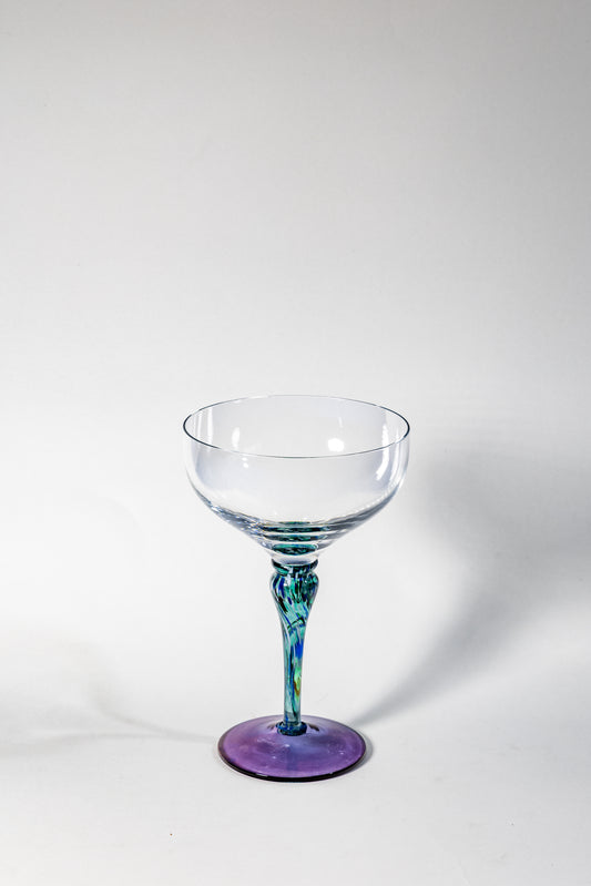 Murano Art Glass “Iridescent Stem Coupe”
