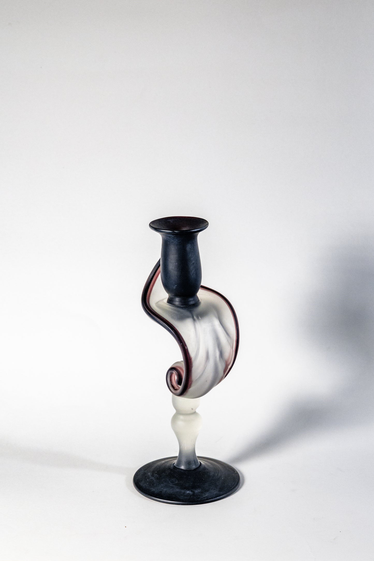 Jack In The Pulpit Candle Holder – Satin Glass, Dark Purple, Handmade