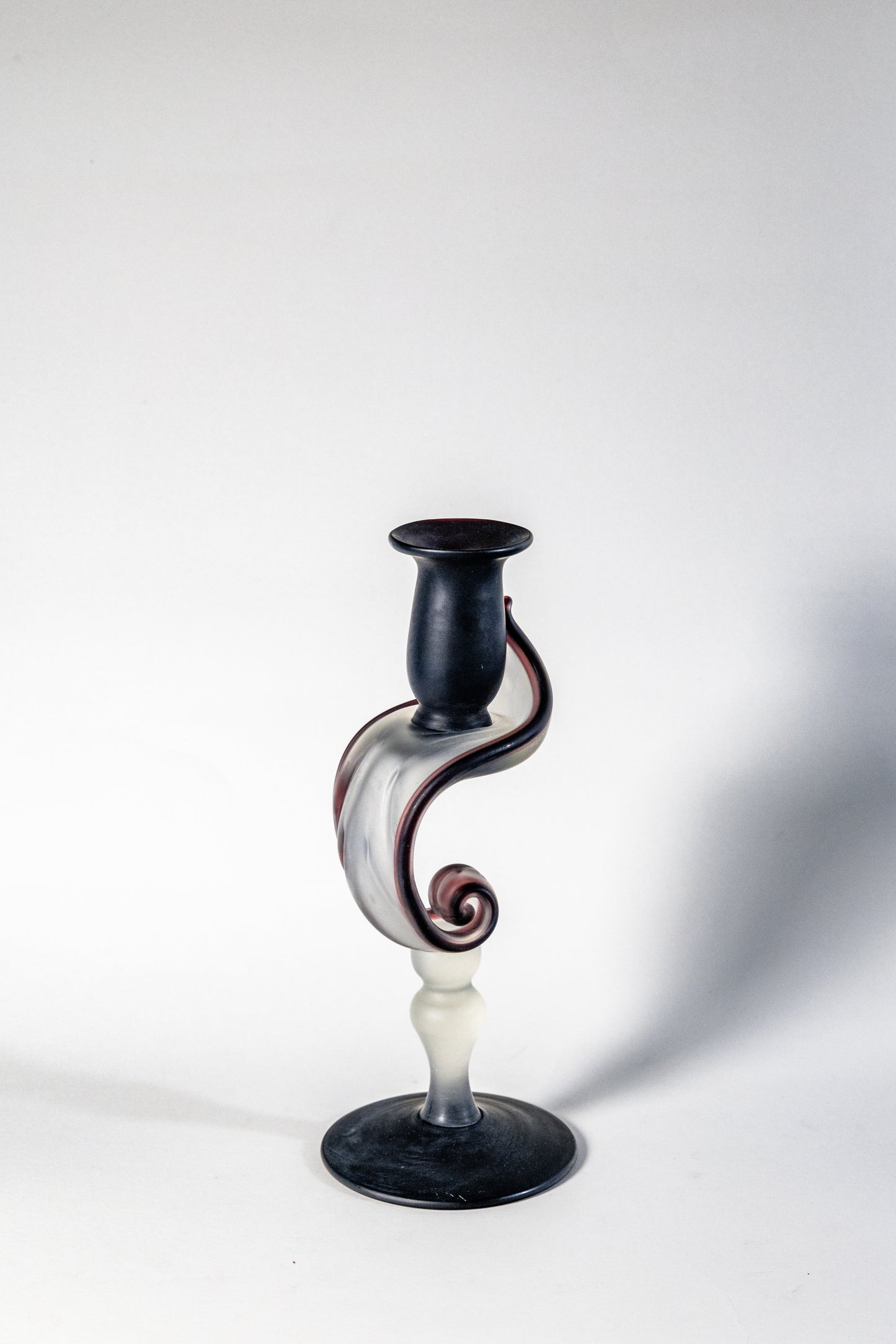 Jack In The Pulpit Candle Holder – Satin Glass, Dark Purple, Handmade