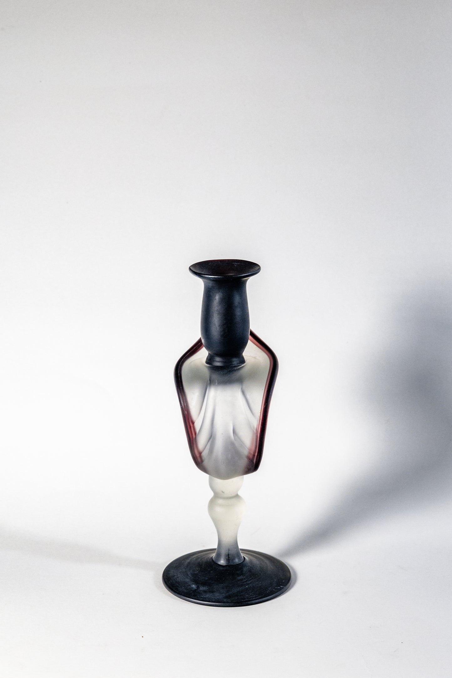 Jack In The Pulpit Candle Holder – Satin Glass, Dark Purple, Handmade