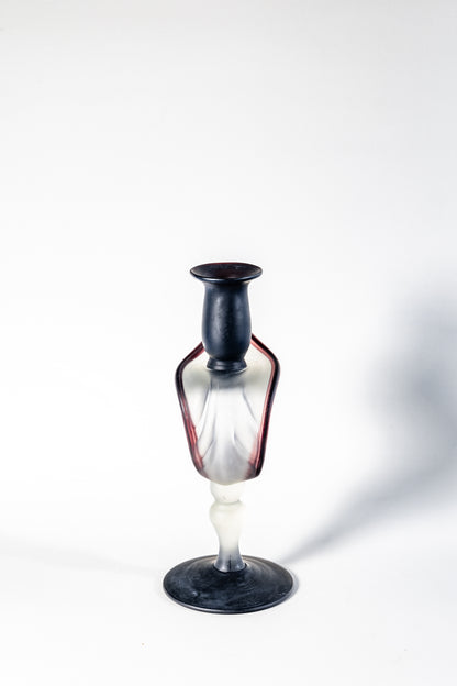 Jack In The Pulpit Candle Holder – Satin Glass, Dark Purple, Handmade