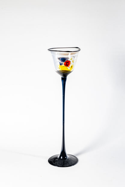 Notturno Fiore Handblown Glass Candle Holder