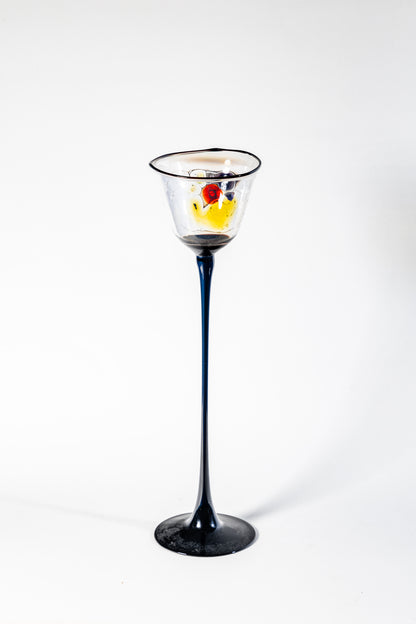 Notturno Fiore Handblown Glass Candle Holder