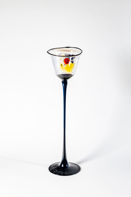 Notturno Fiore Handblown Glass Candle Holder