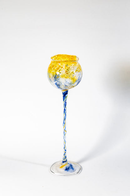 Aurora Spirale Handblown Glass Candle Holder