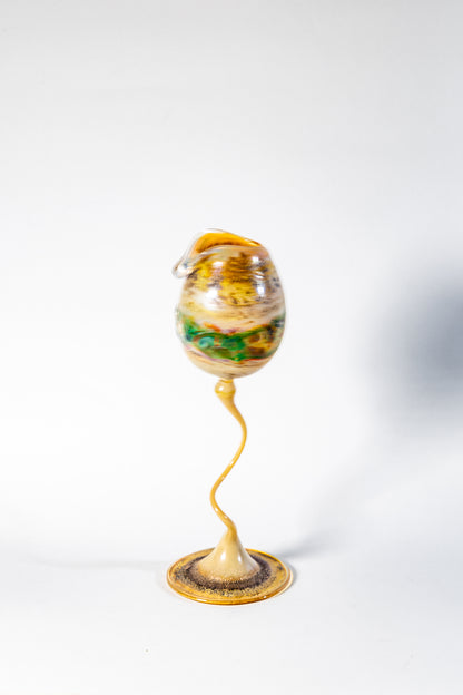 “Desert Mirage” Studio Art Glass Vase on Sculptural Stem