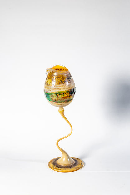 “Desert Mirage” Studio Art Glass Vase on Sculptural Stem