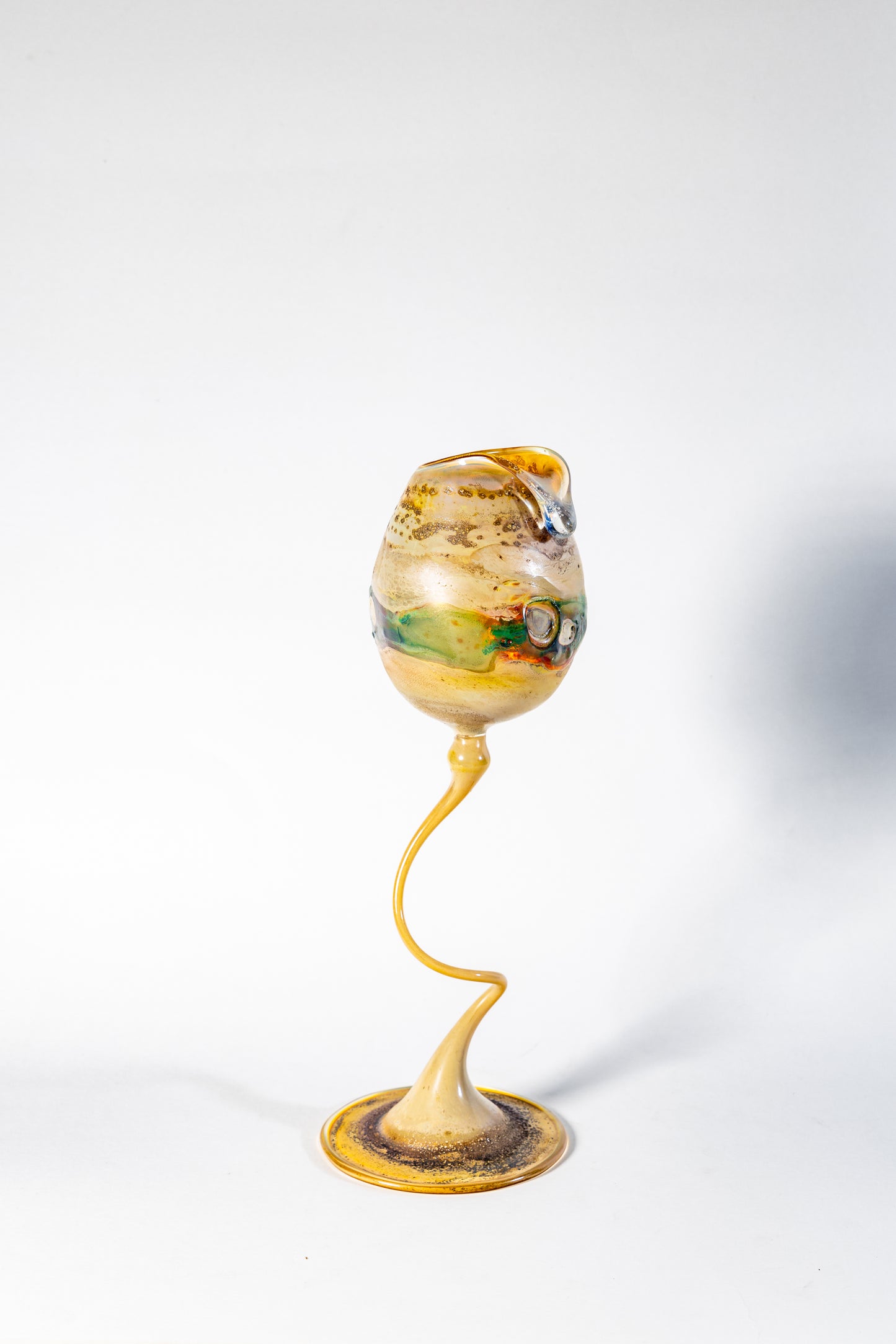 “Desert Mirage” Studio Art Glass Vase on Sculptural Stem