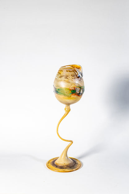 “Desert Mirage” Studio Art Glass Vase on Sculptural Stem