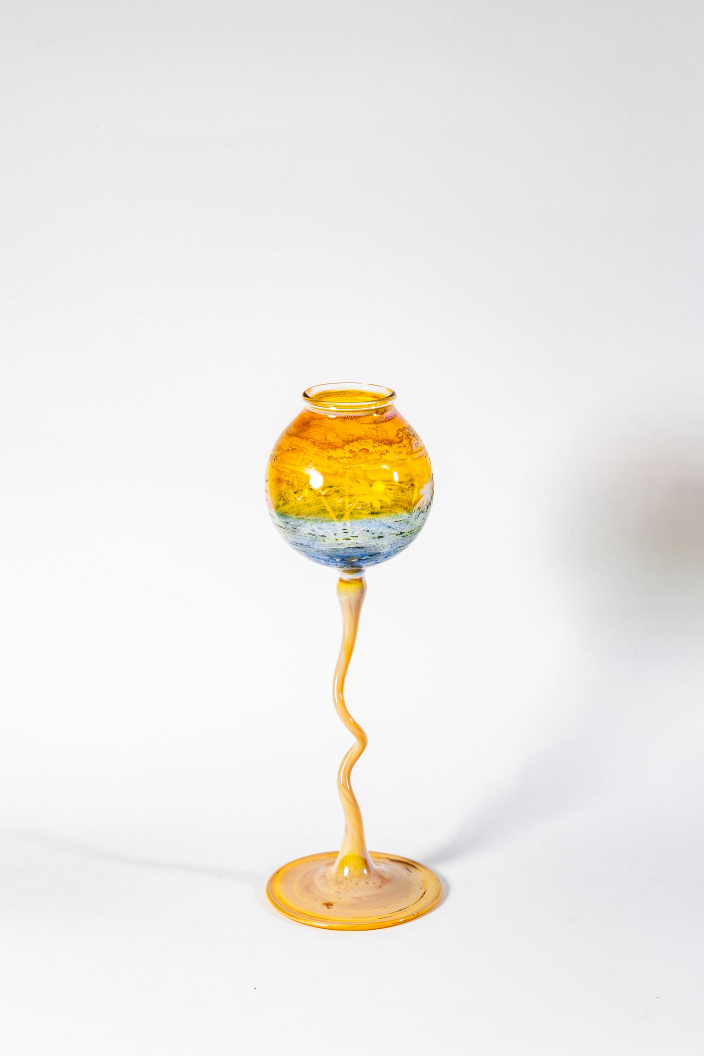 “Sunset Horizon” Hand-Blown Murano Art Glass Vase