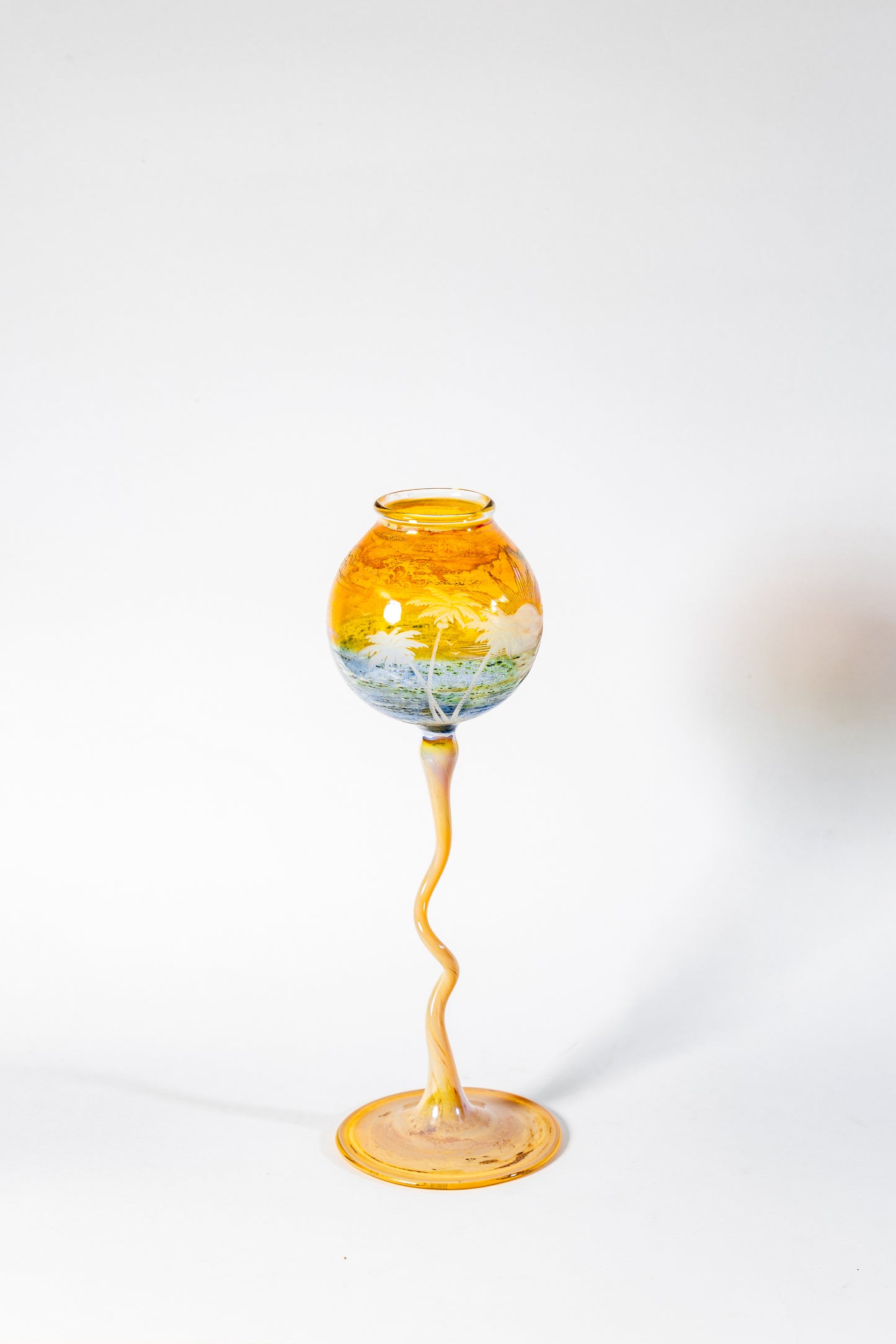 “Sunset Horizon” Hand-Blown Murano Art Glass Vase
