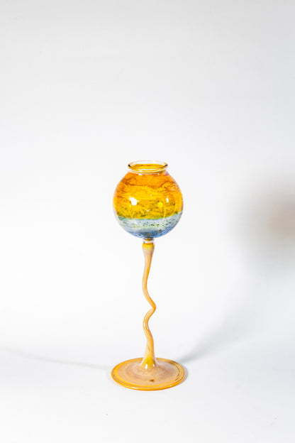 “Sunset Horizon” Hand-Blown Murano Art Glass Vase
