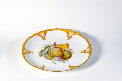 “Golden Orchard” Hand-Painted Porcelain Dessert Plate