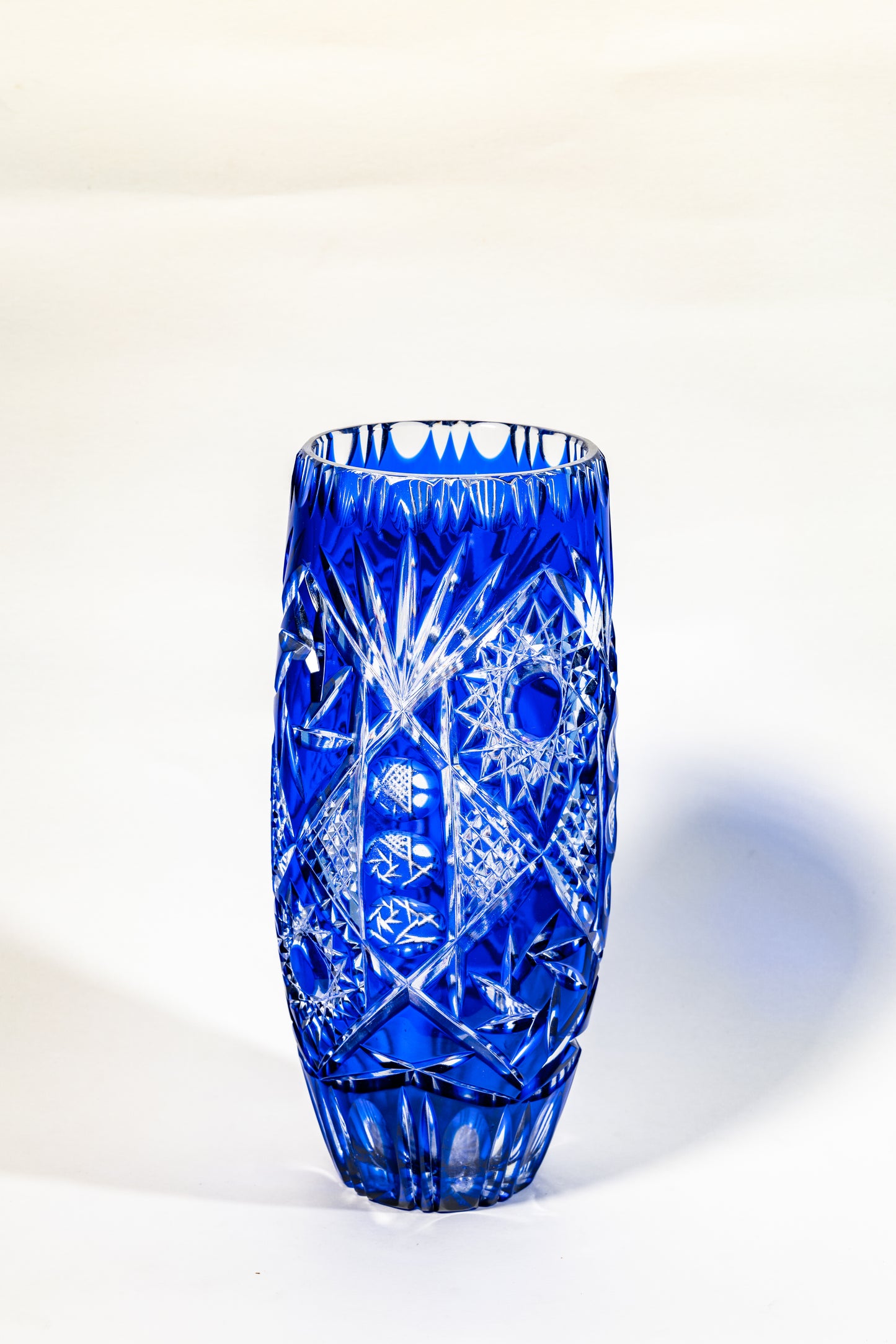 Cobalt Handcut Crystal Vase