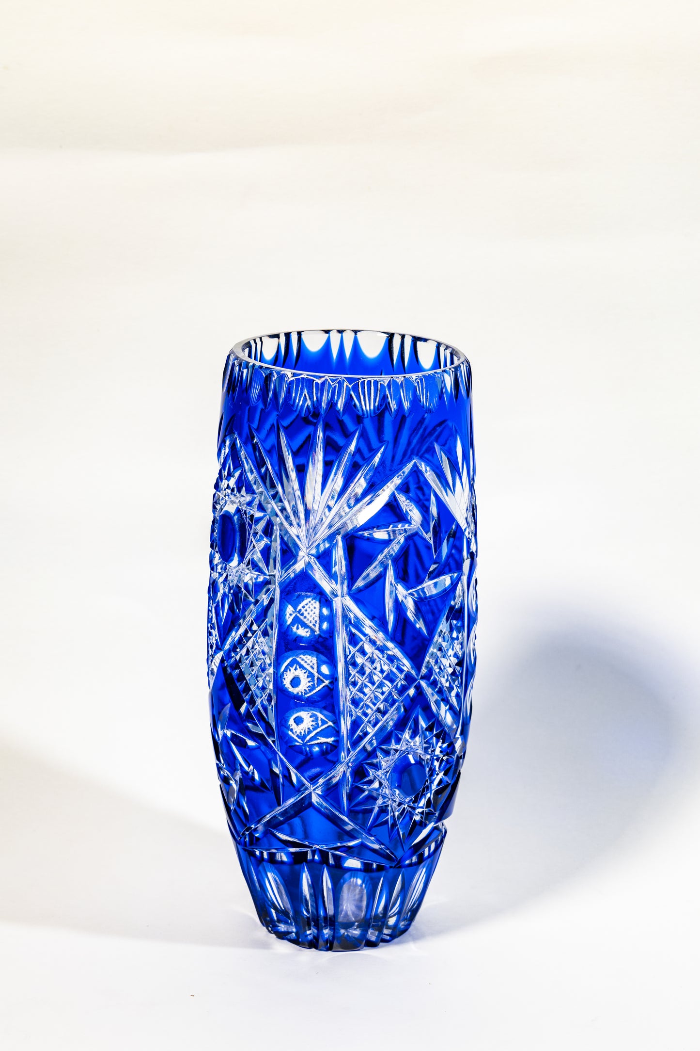 Cobalt Handcut Crystal Vase