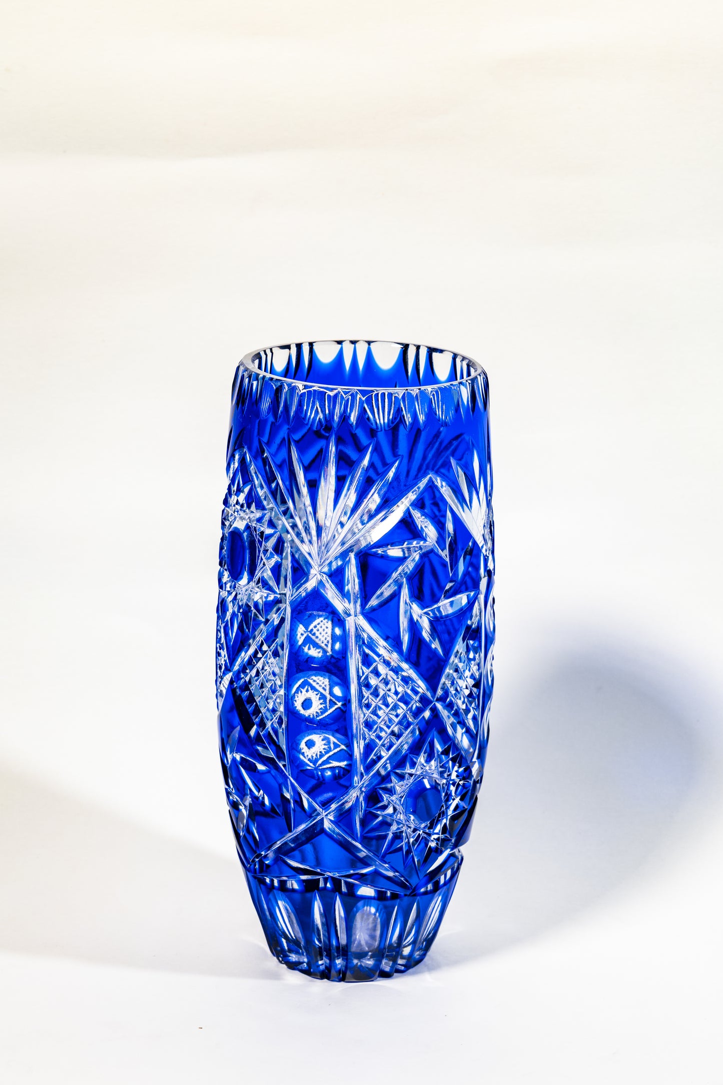 Cobalt Handcut Crystal Vase