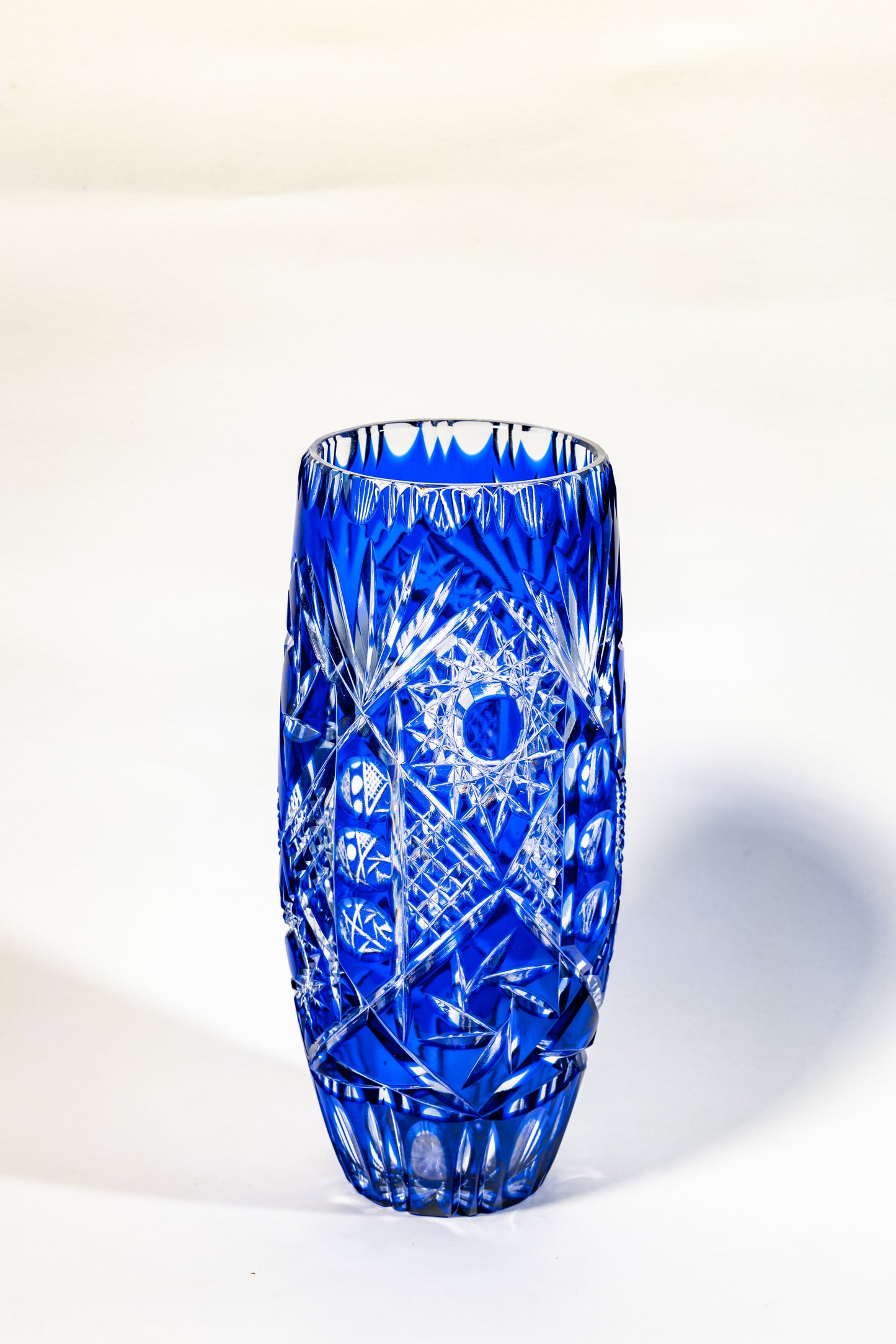 Cobalt Handcut Crystal Vase