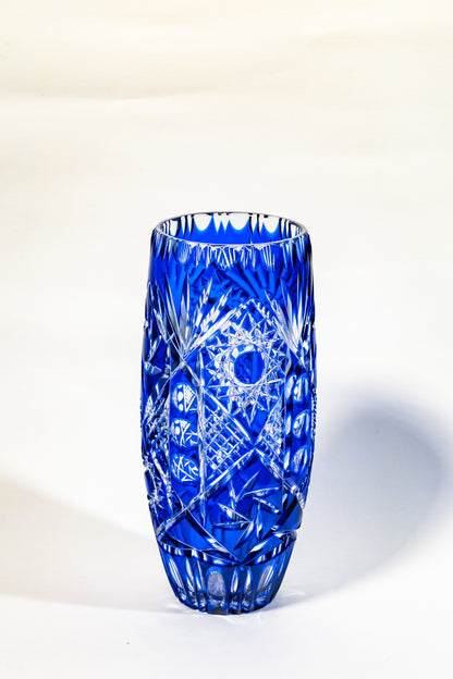 Cobalt Handcut Crystal Vase