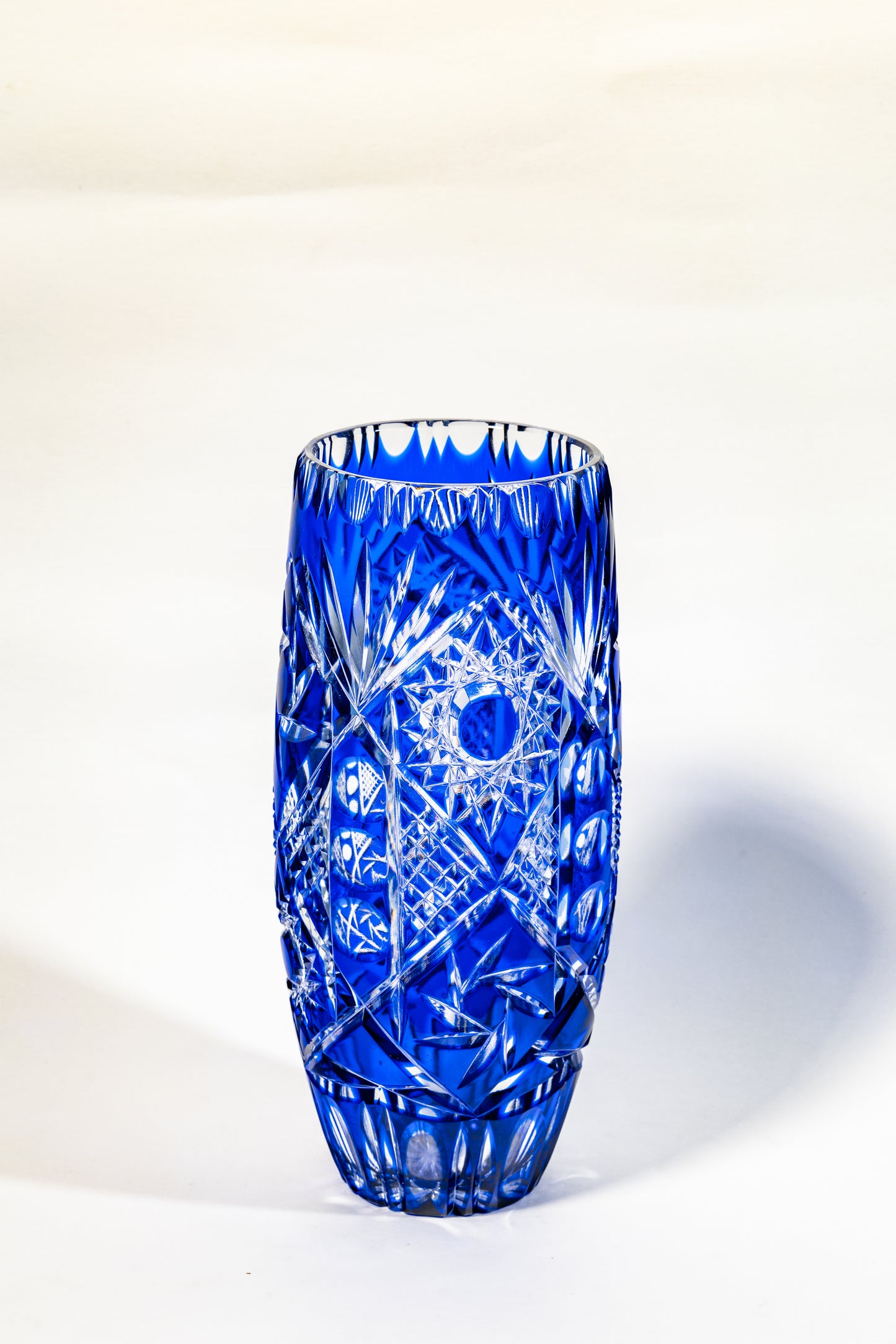 Cobalt Handcut Crystal Vase