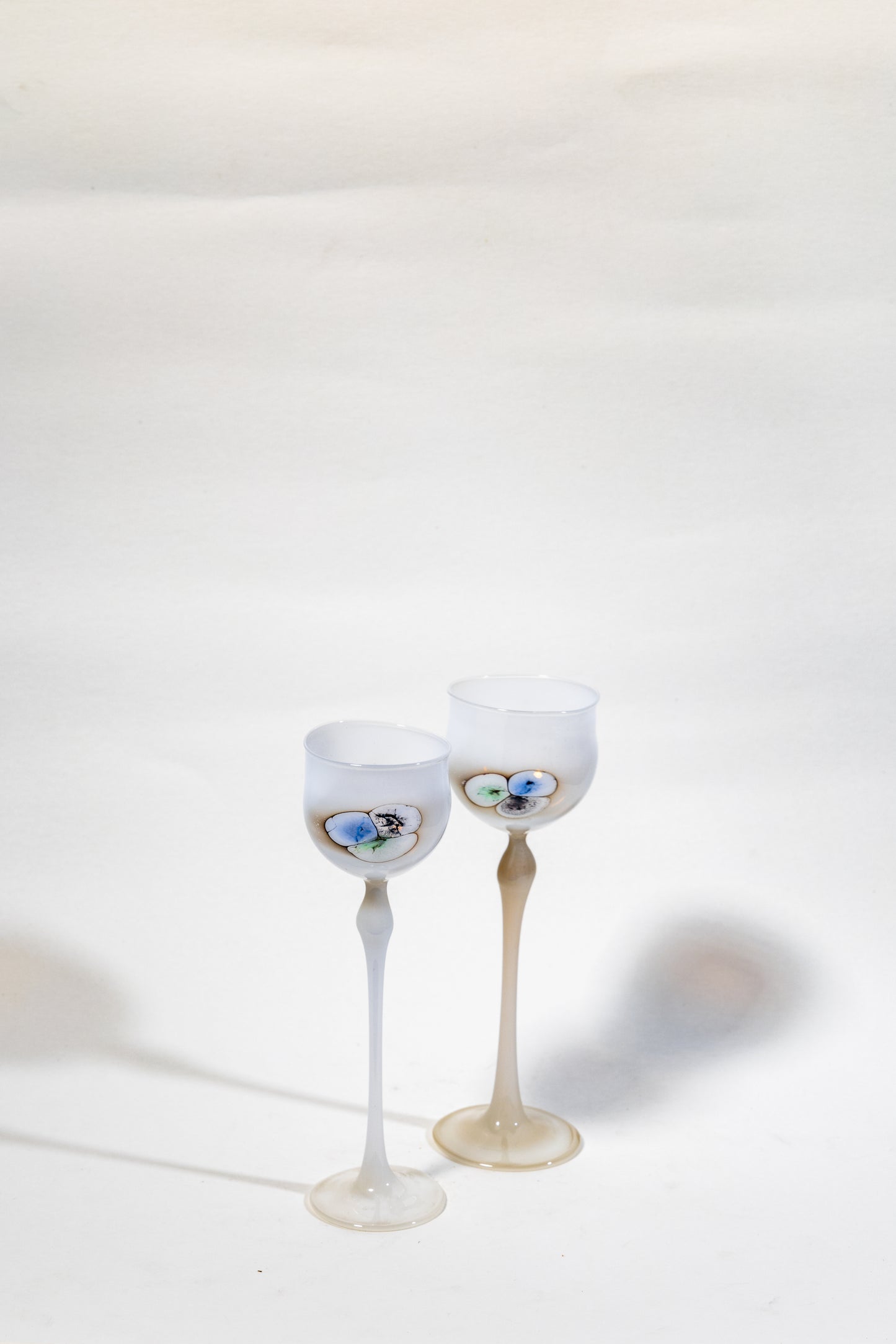 “Ethereal Balance” Handblown Opaline Art Glass Goblet