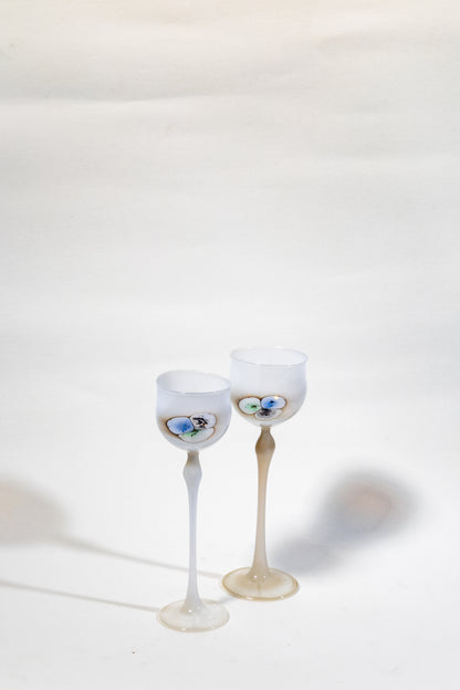 “Ethereal Balance” Handblown Opaline Art Glass Goblet