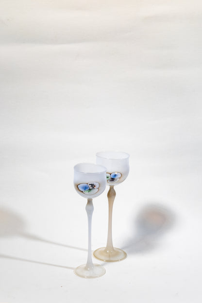 “Ethereal Balance” Handblown Opaline Art Glass Goblet