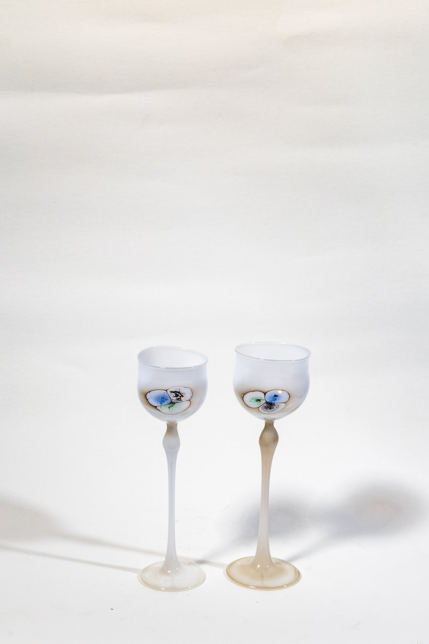 “Ethereal Balance” Handblown Opaline Art Glass Goblet