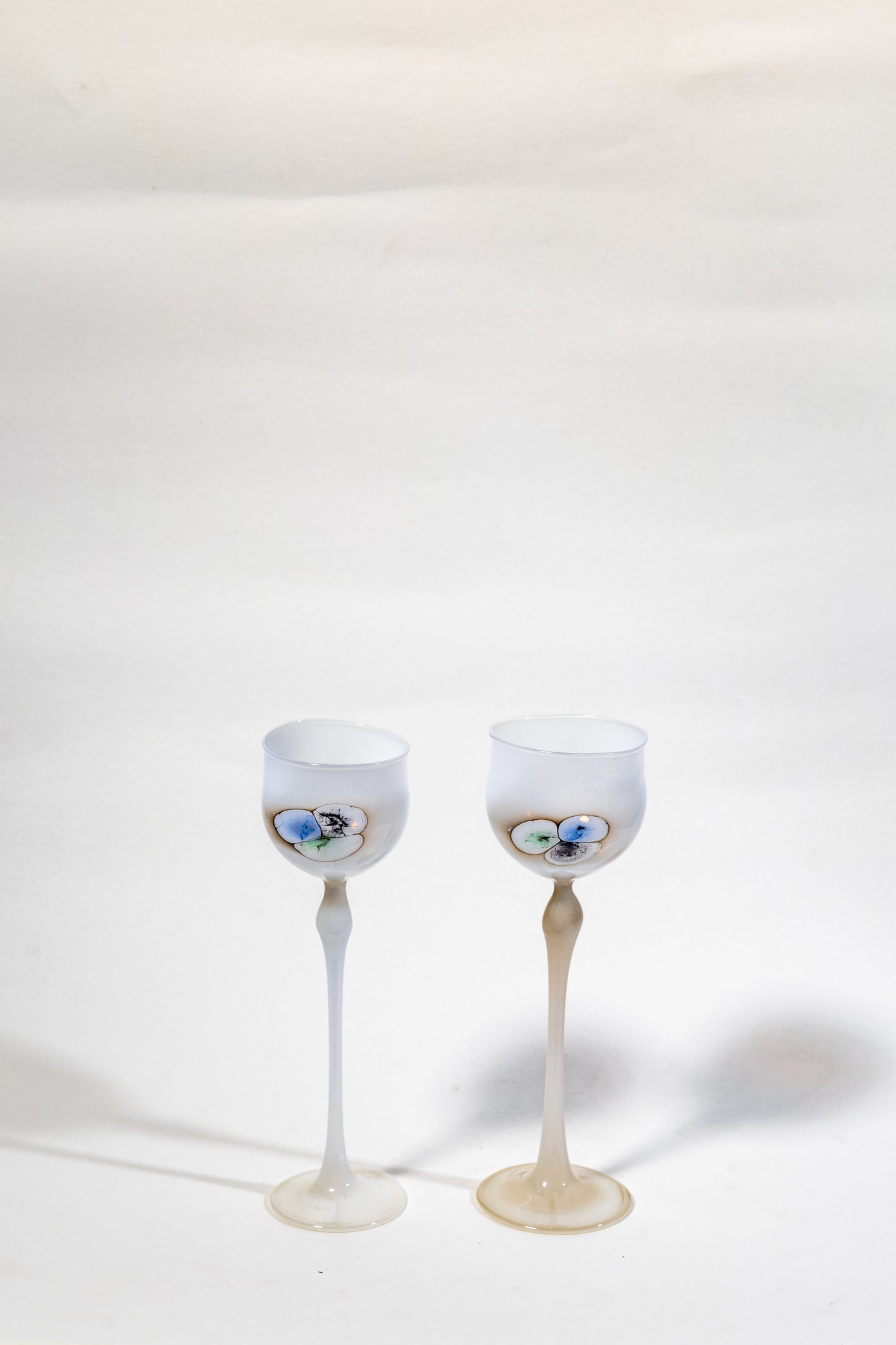 “Ethereal Balance” Handblown Opaline Art Glass Goblet