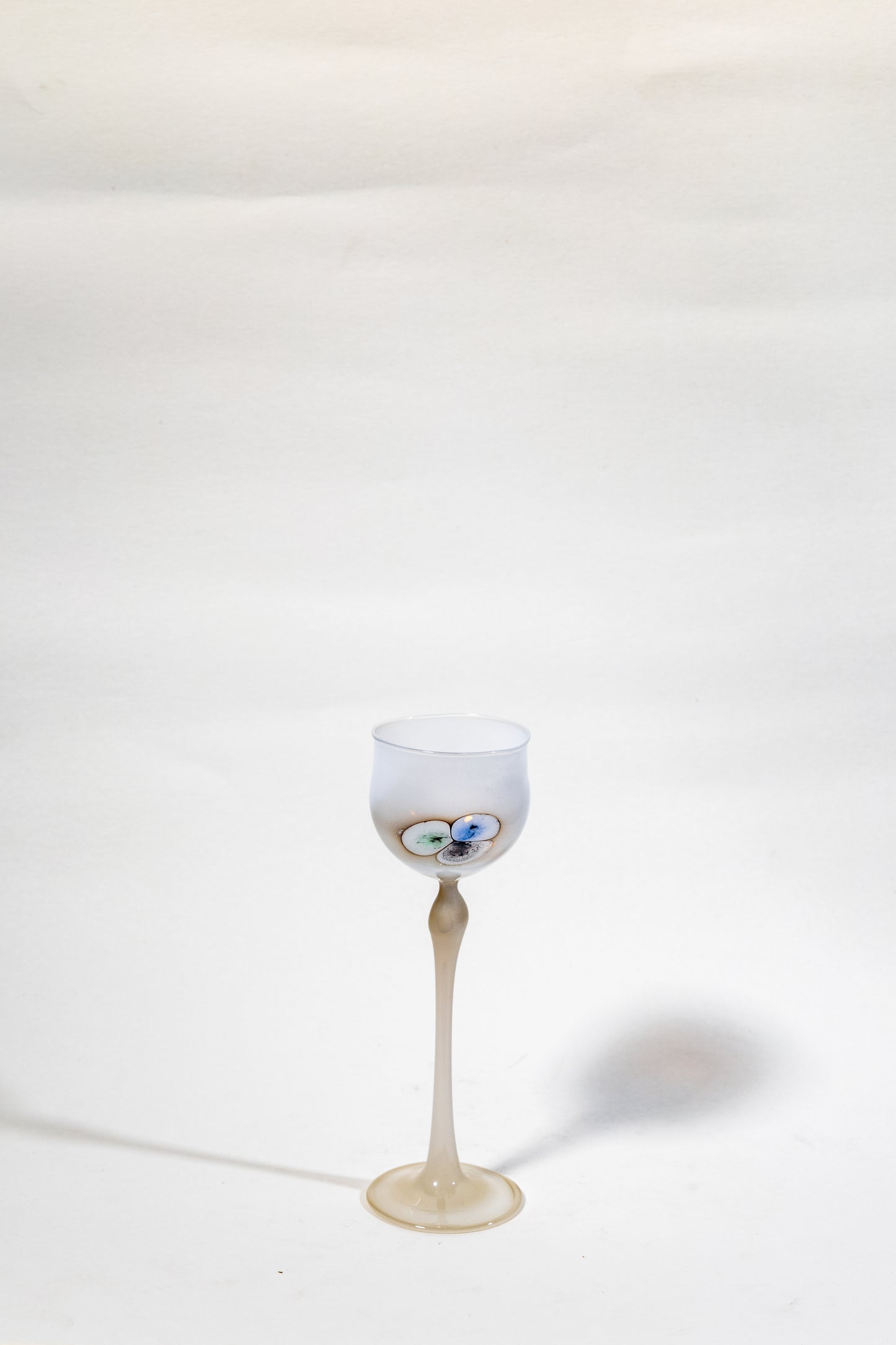 “Ethereal Balance” Handblown Opaline Art Glass Goblet