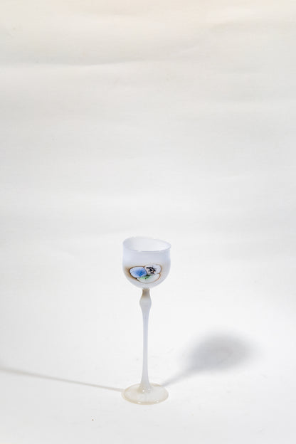 “Ethereal Balance” Handblown Opaline Art Glass Goblet