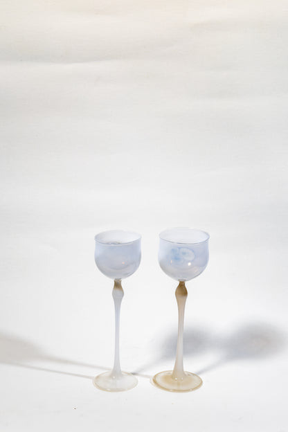 “Ethereal Balance” Handblown Opaline Art Glass Goblet